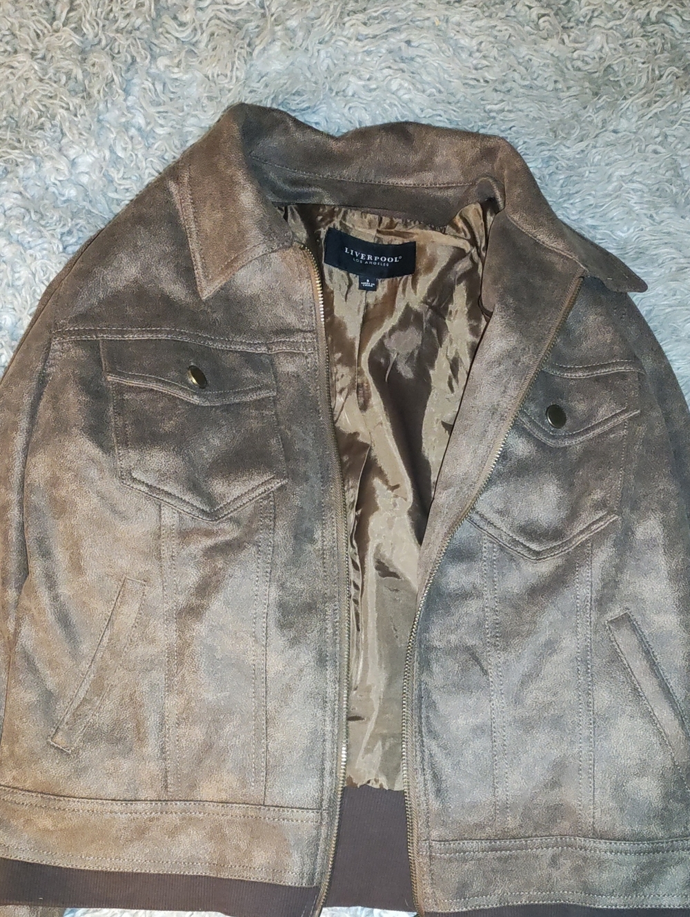 Liverpool Jeans Company Brown Suede Bomber Jacket